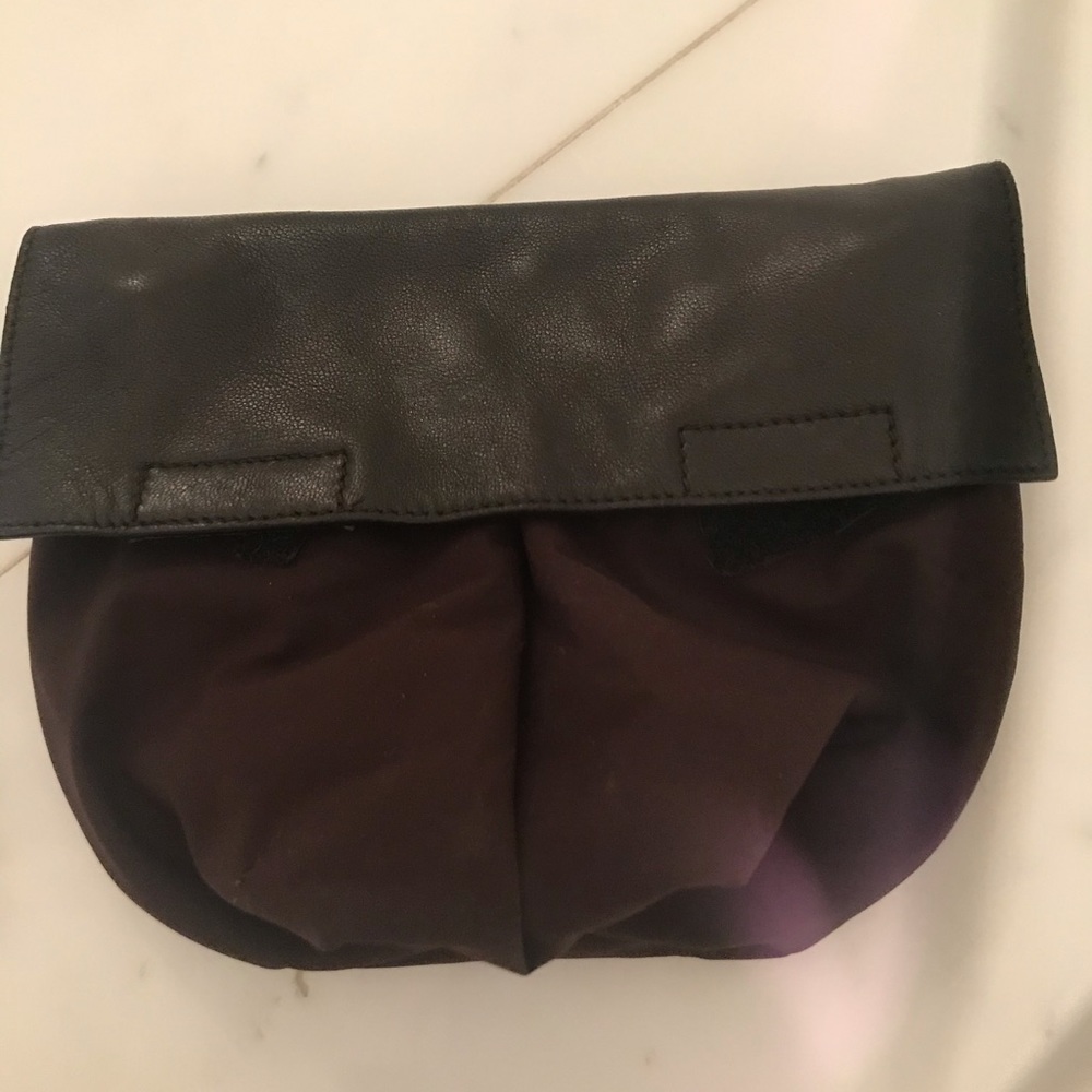 Prada brown nylon and leather pouch for belt